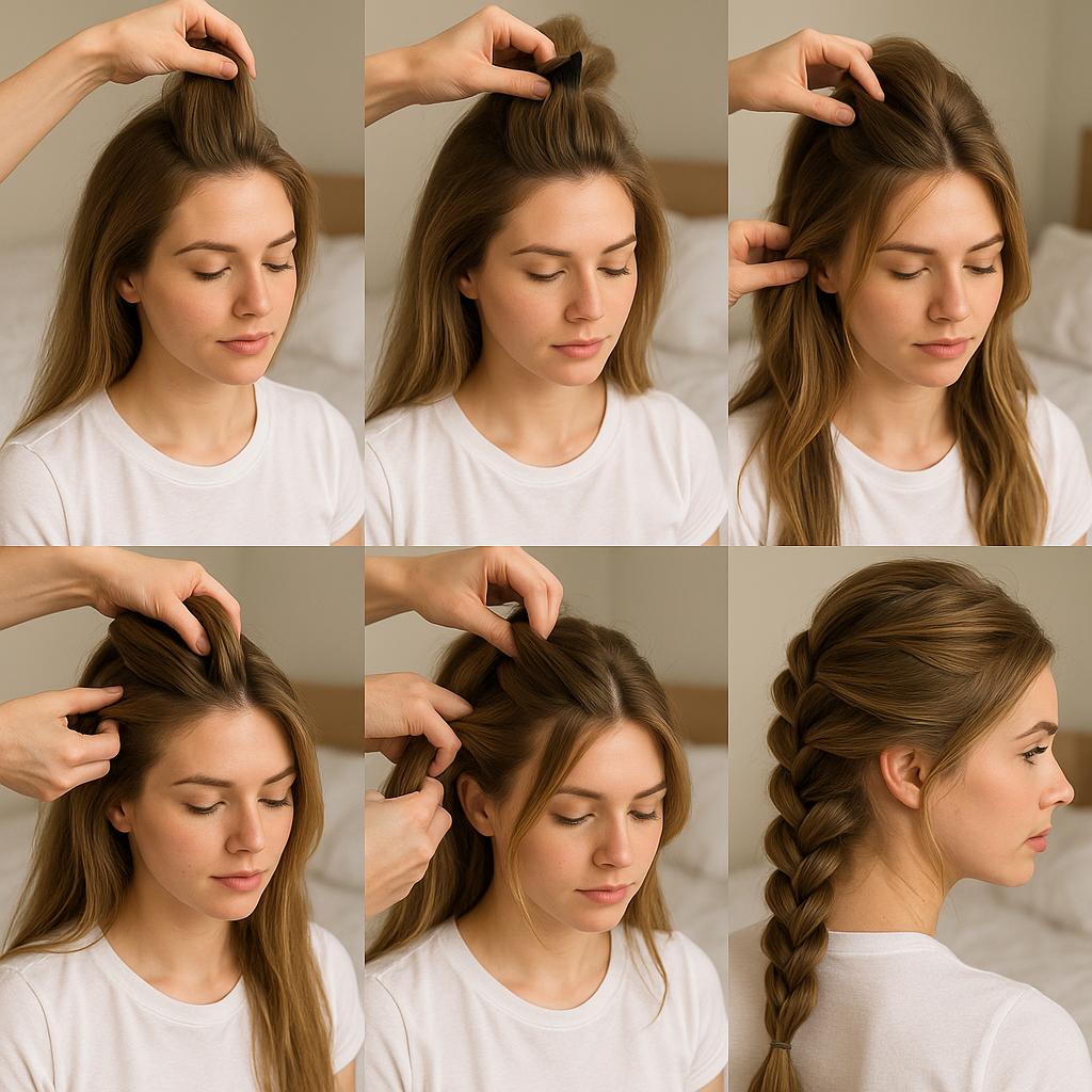 Trenza francesa con volumen