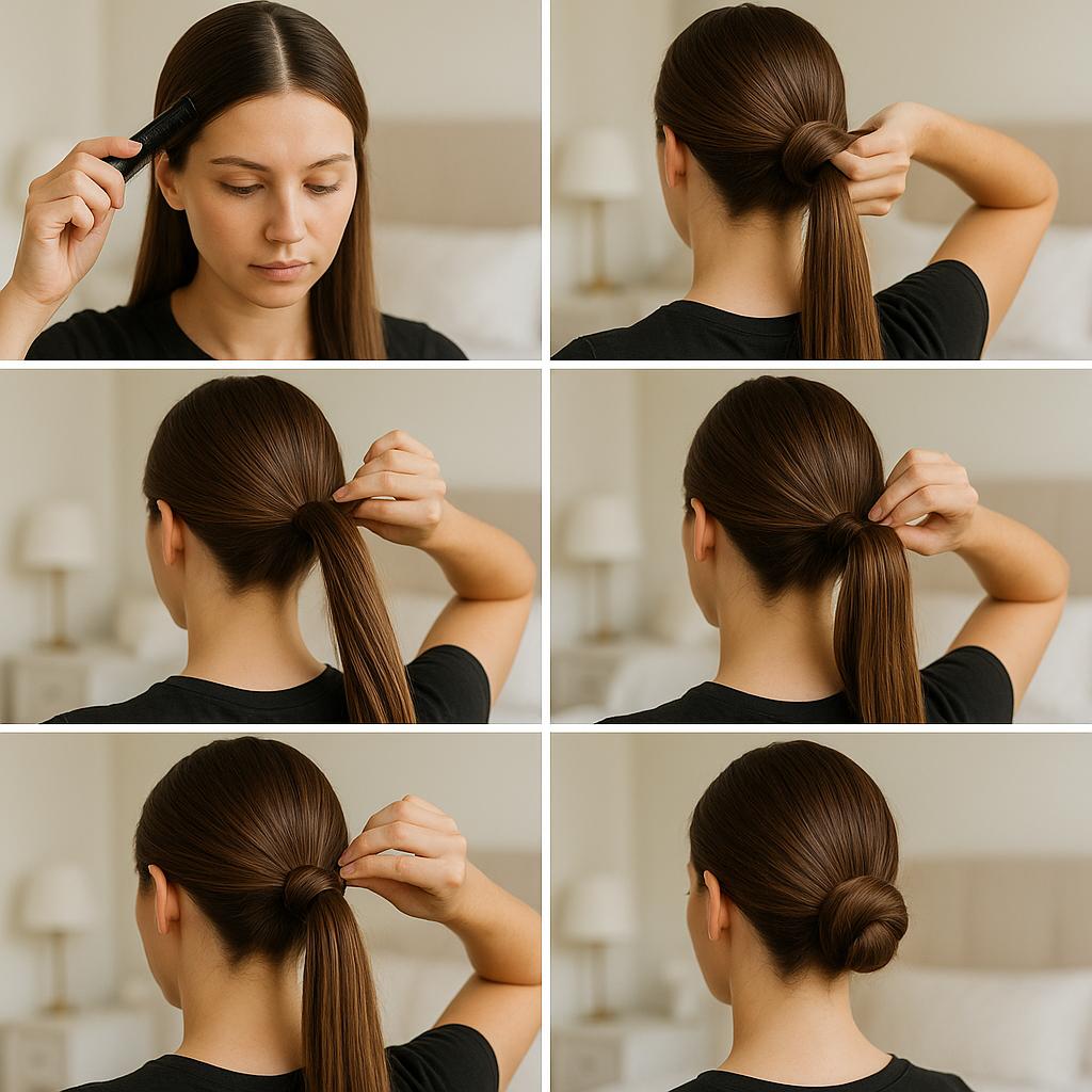 Peinado liso con toque sofisticado