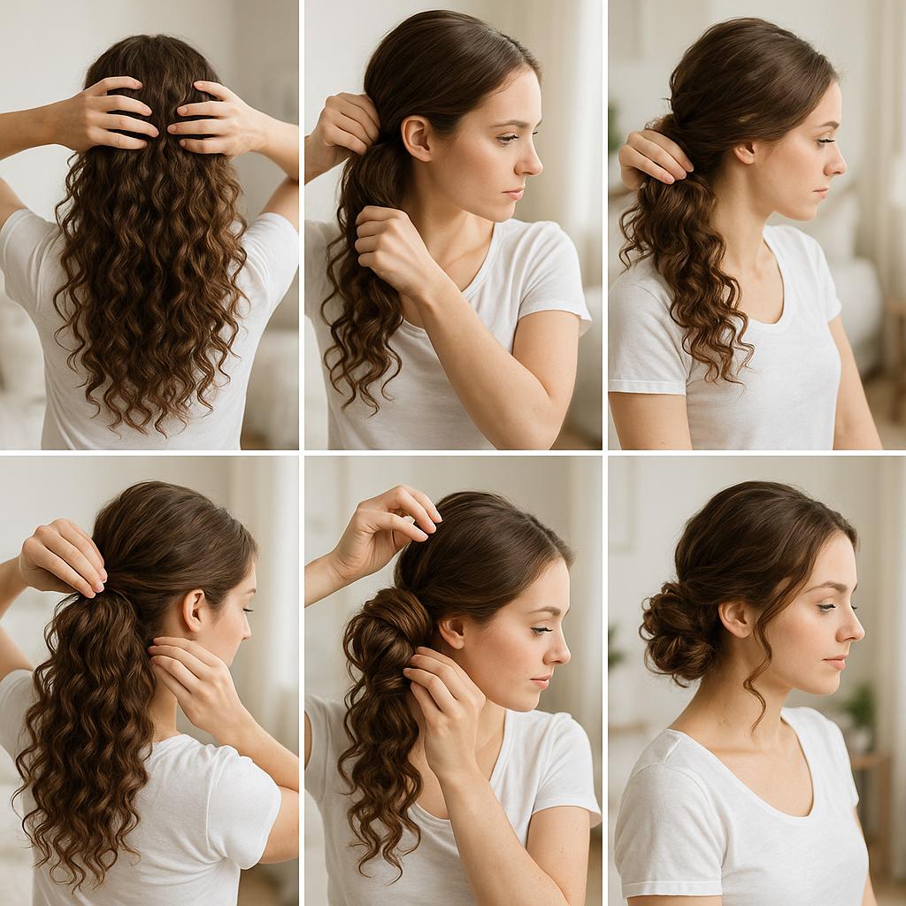 Recogido lateral con rizos definidos