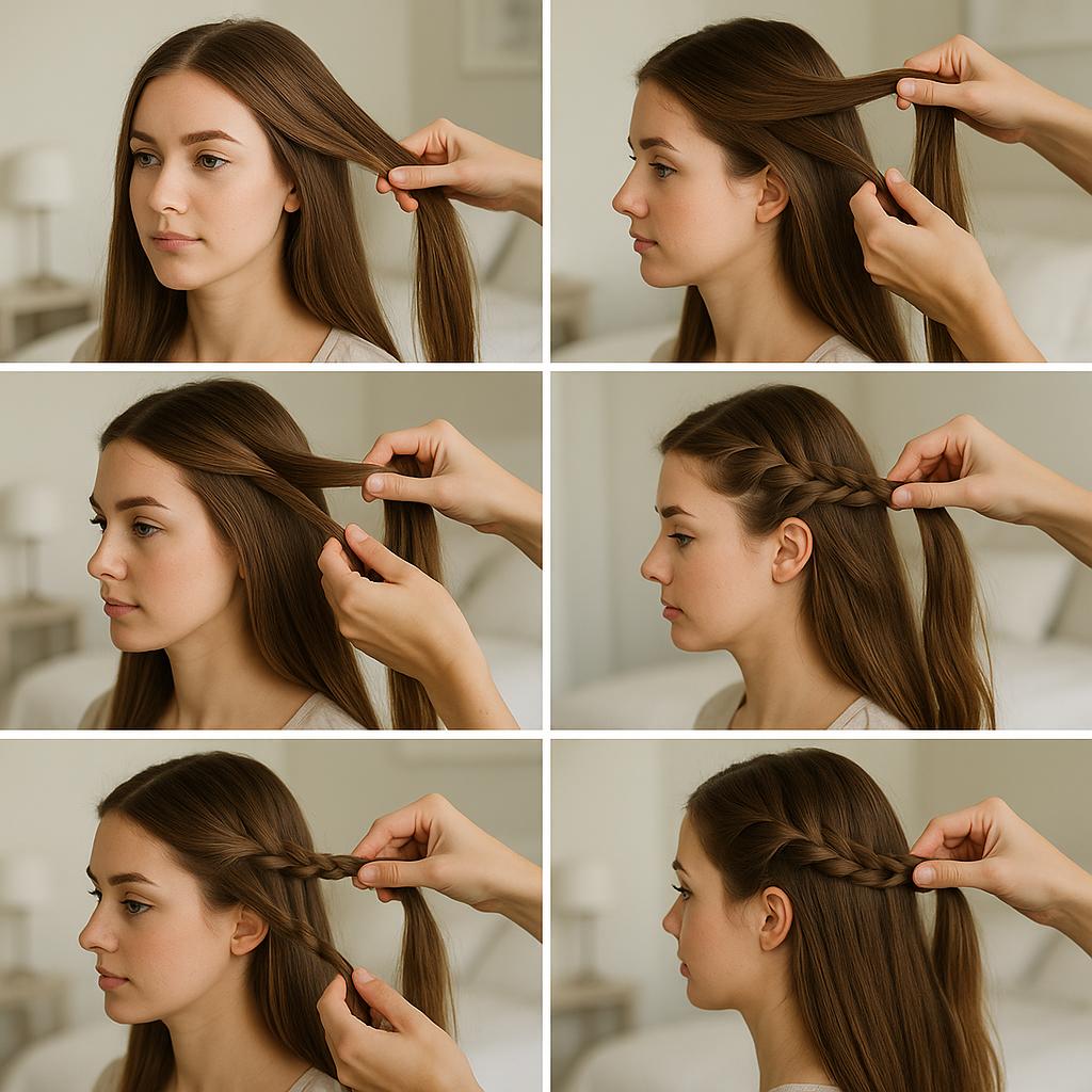 Semi recogido con trenza corona