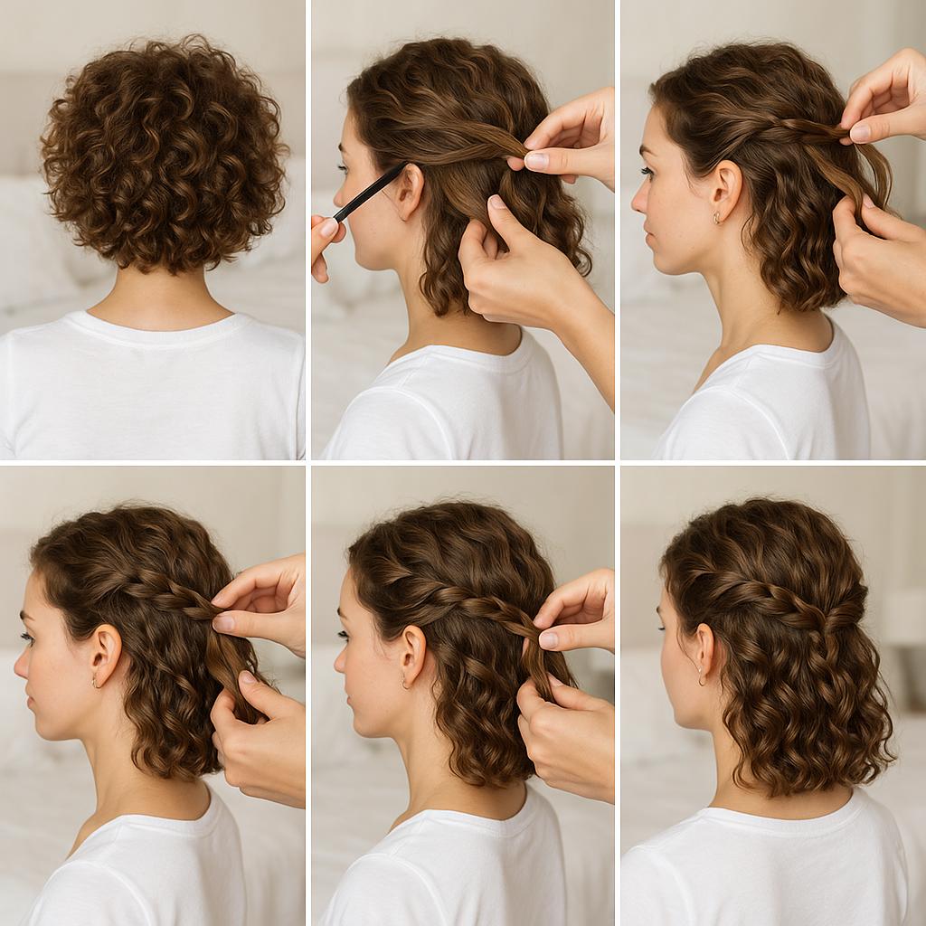 Semirecogido con detalles trenzados