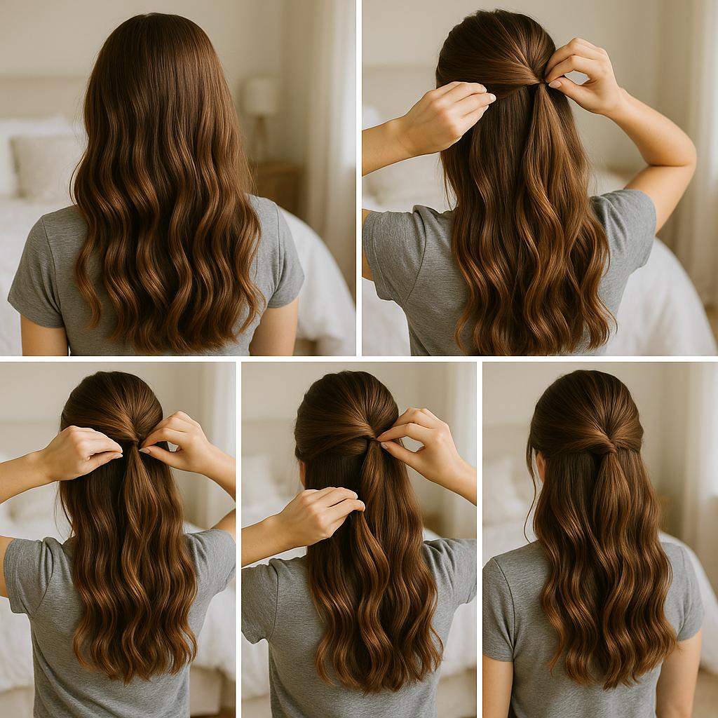 Semi recogido con ondas suaves