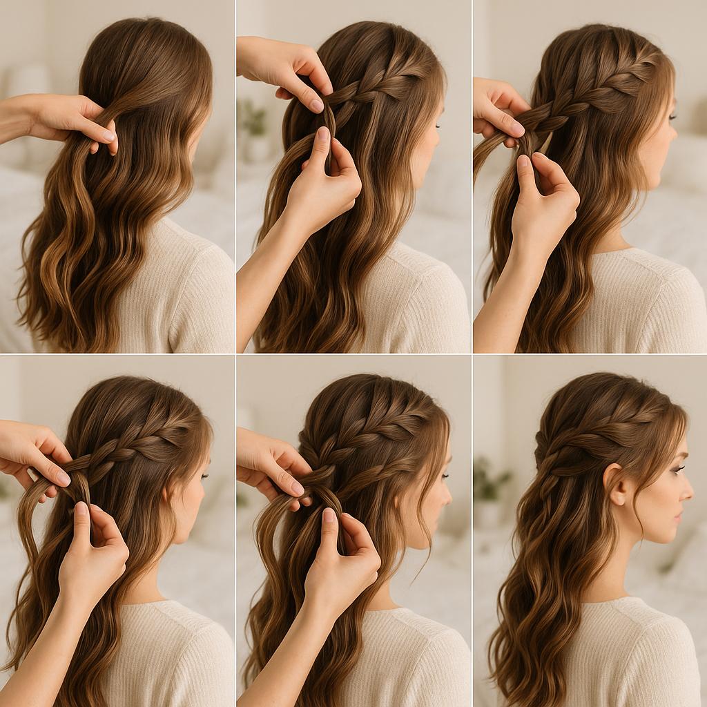 Trenza de raíz en cascada con detalles sueltos