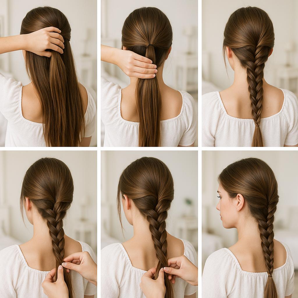 Semi recogido con trenza de espiga