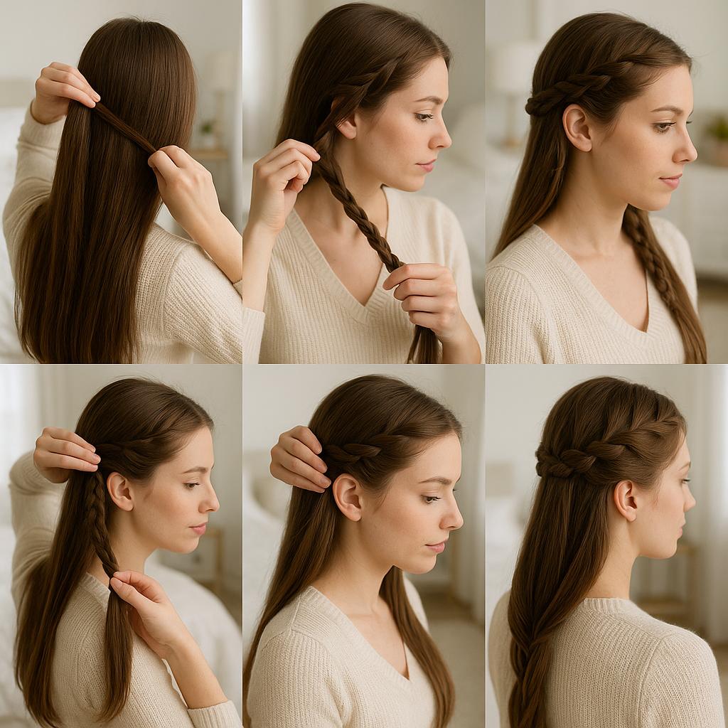 Peinado con trenza corona romántica