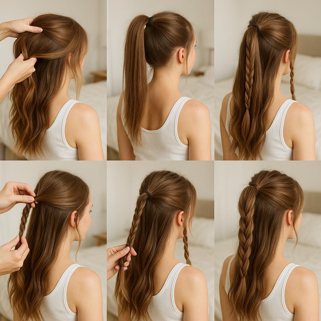 Media cola con detalles de trenzas