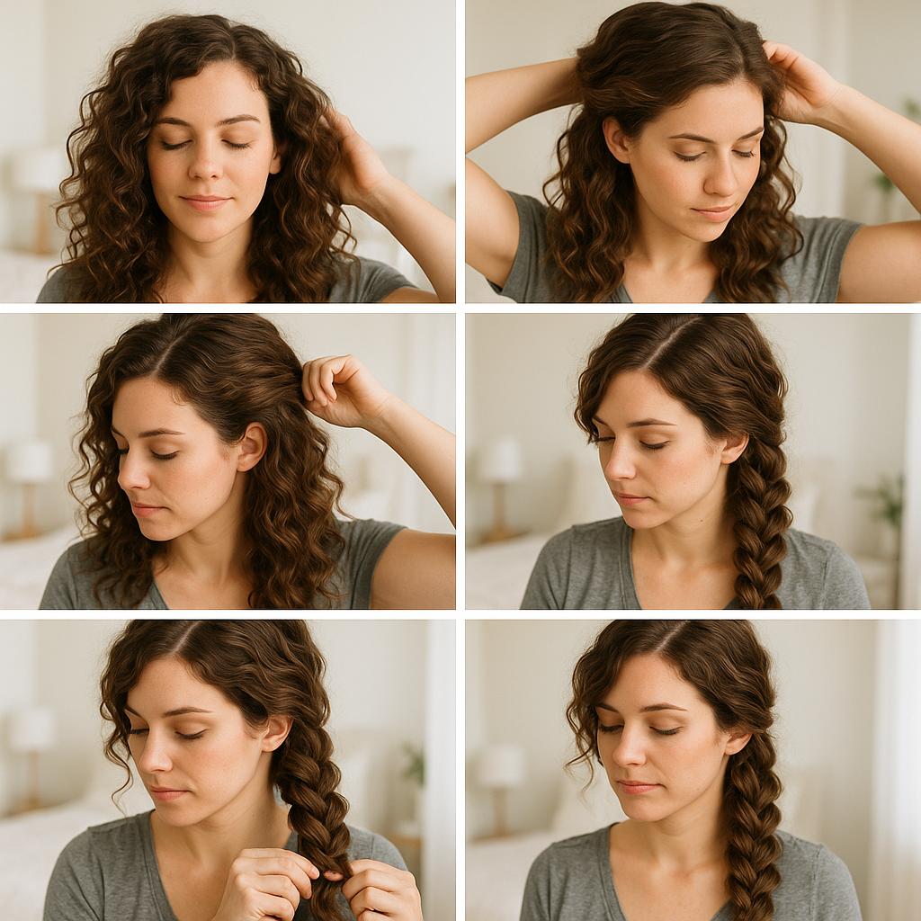 Trenza de lado con ondas desordenadas