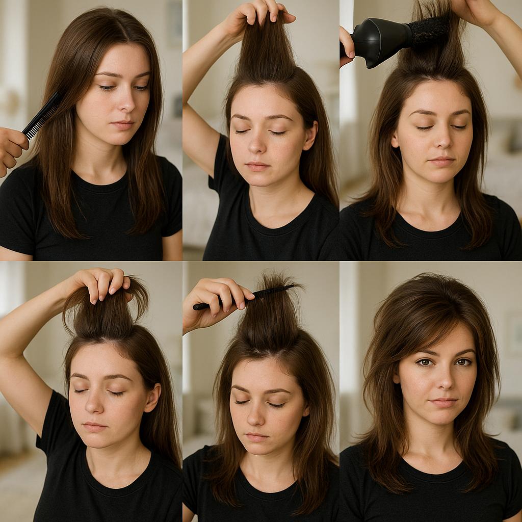 Cabello suelto con capas y volumen