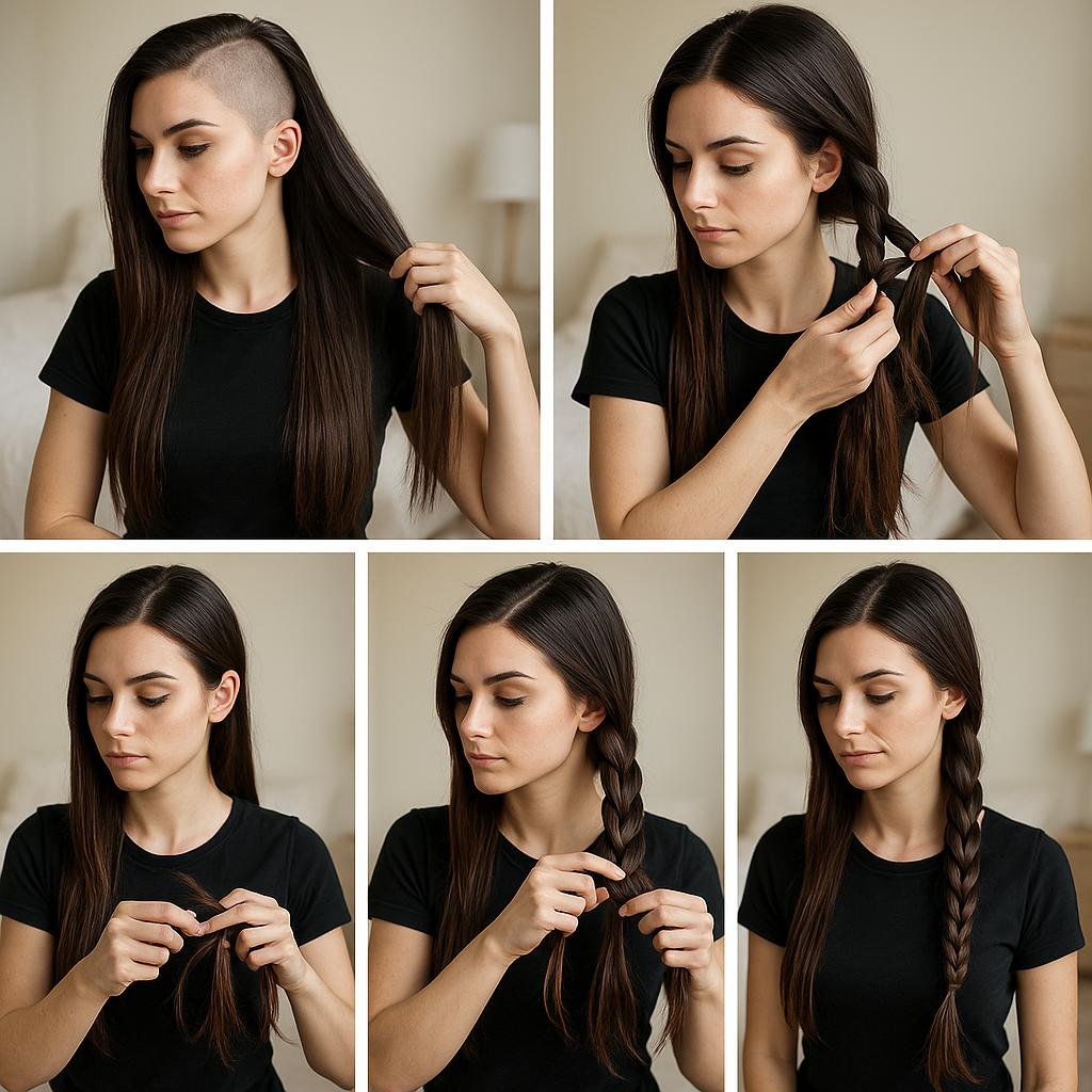 Trenza de lado con puntas sueltas