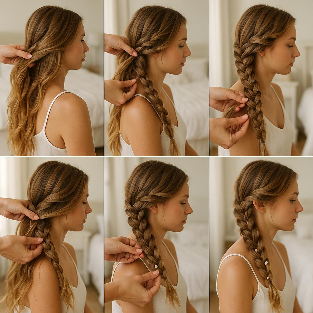 Trenza de lado con detalles playeros