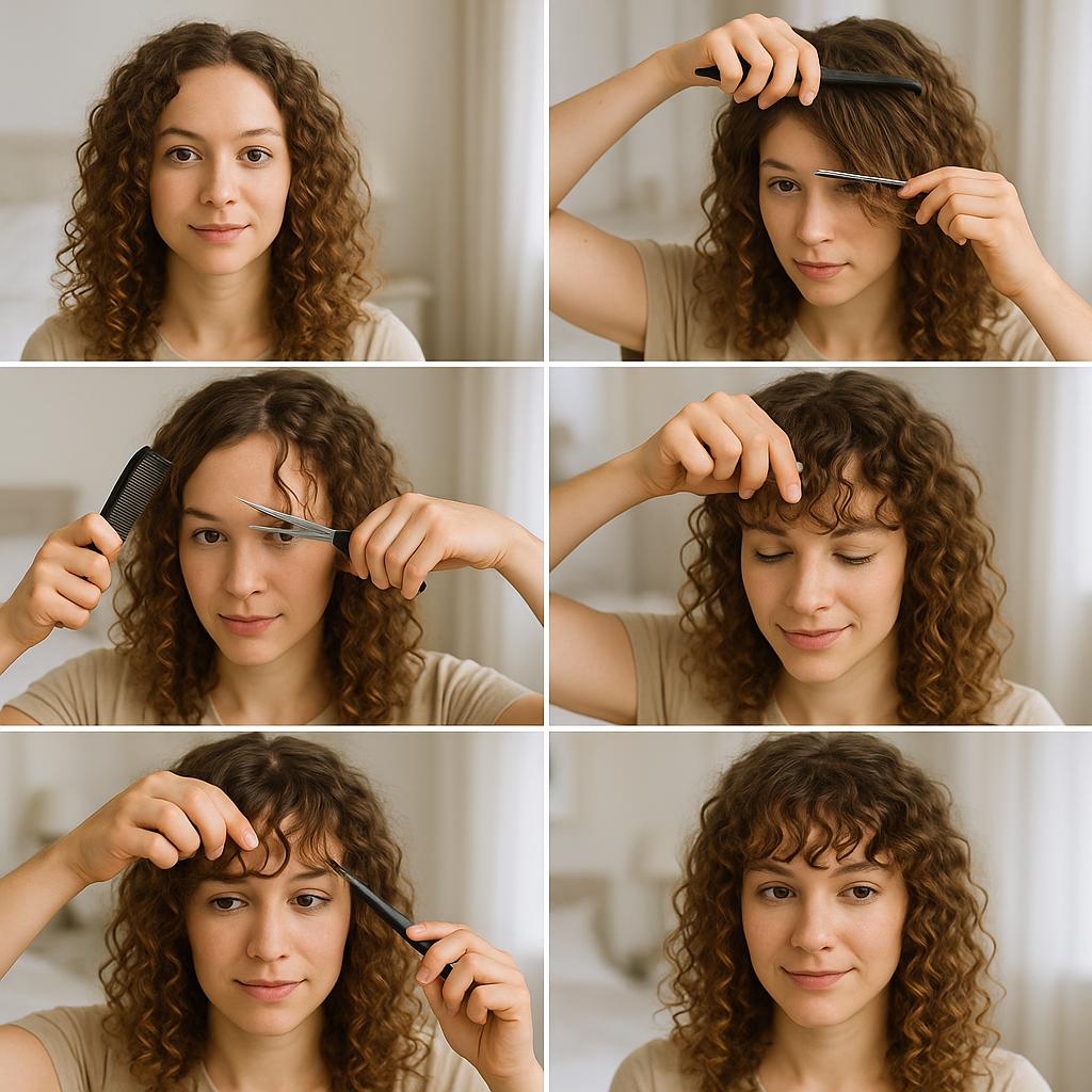 Flequillo Rizado y Frontal con Capas Suaves