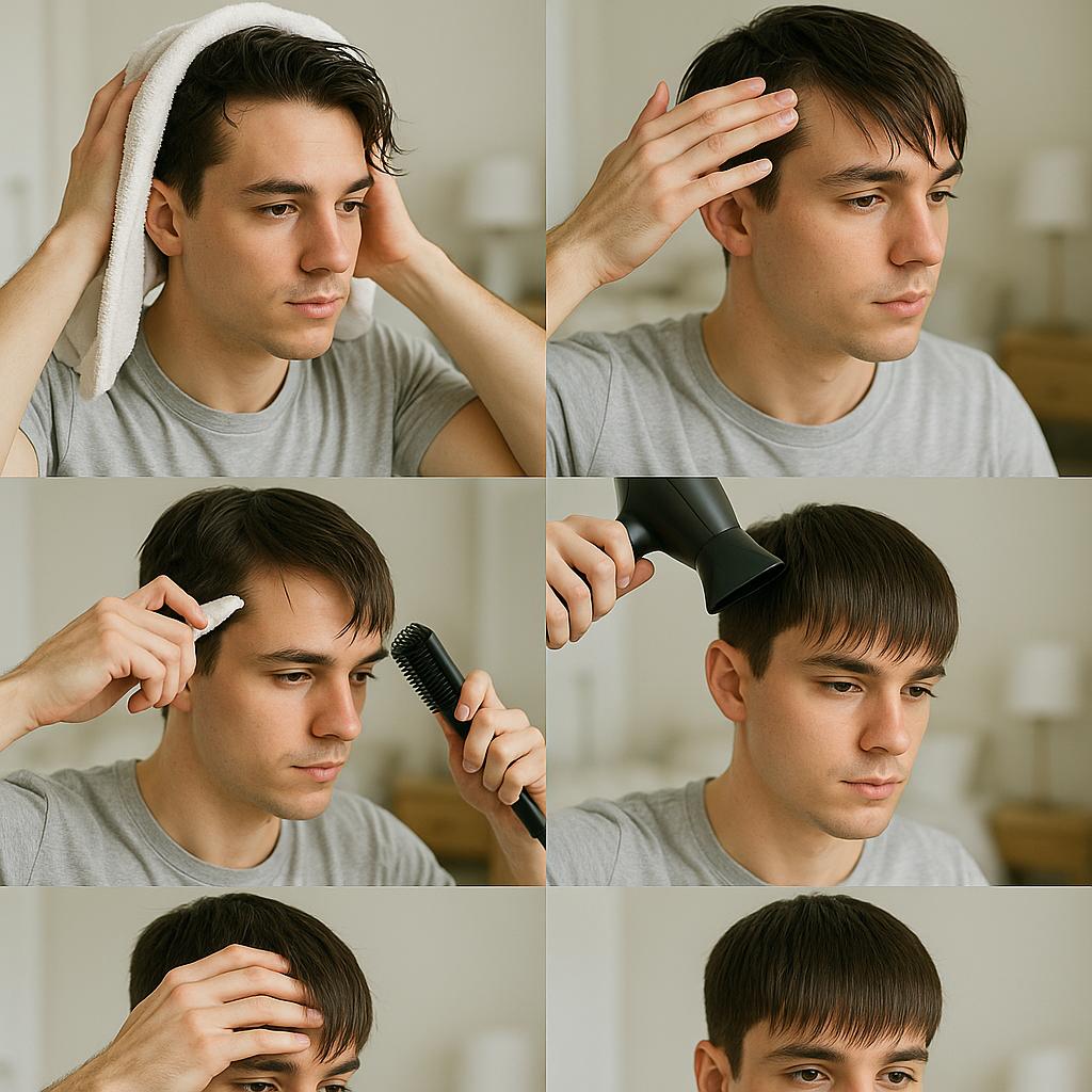 Flequillo largo y liso hacia adelante