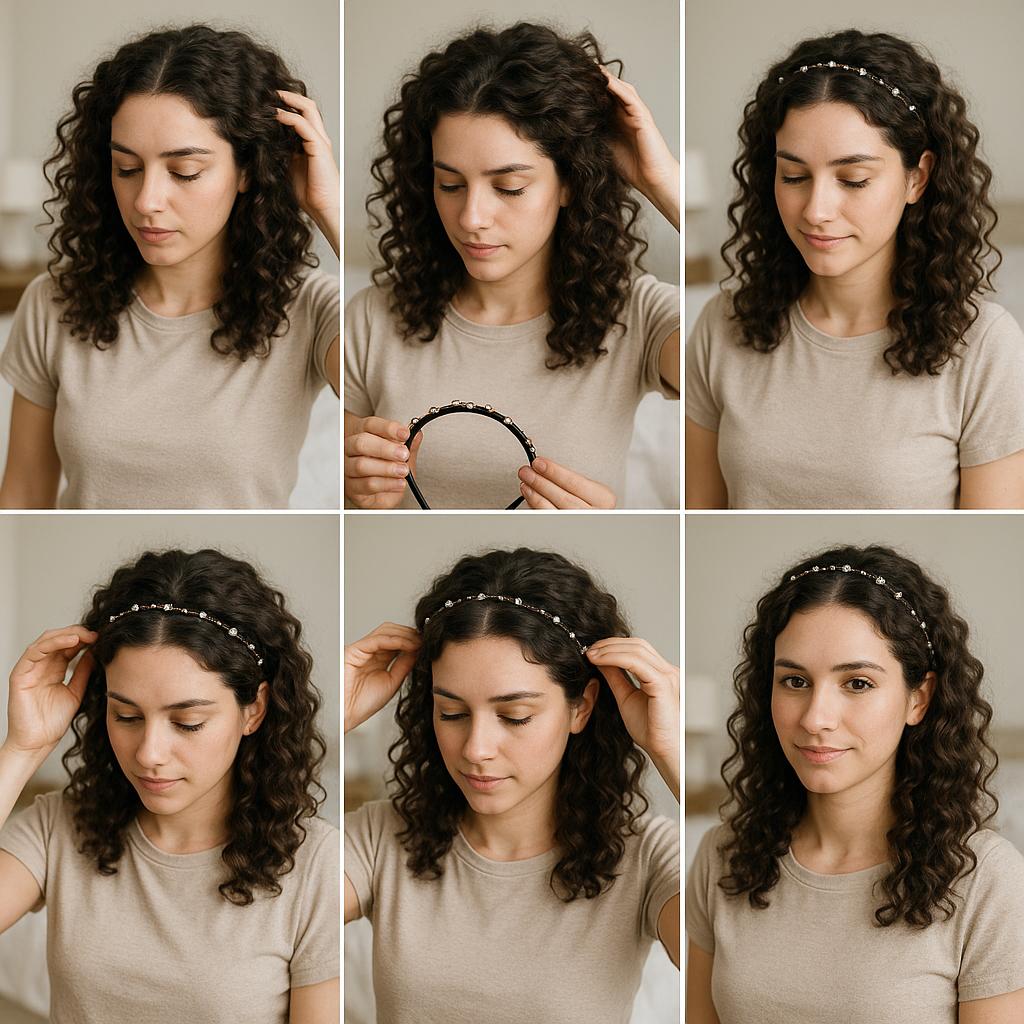 Rizos libres con diadema decorativa