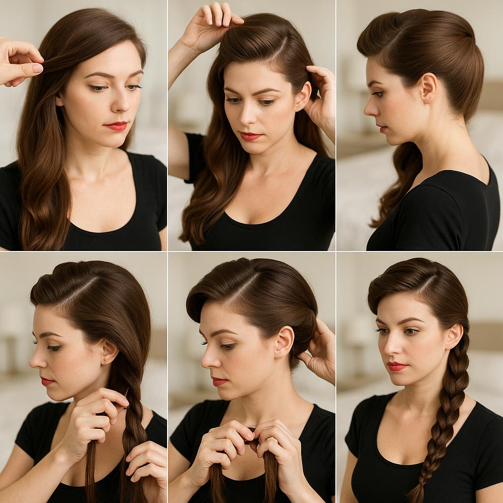 Trenza de lado con estilo retro