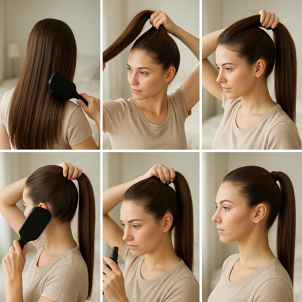 Cola de caballo alta y pulida