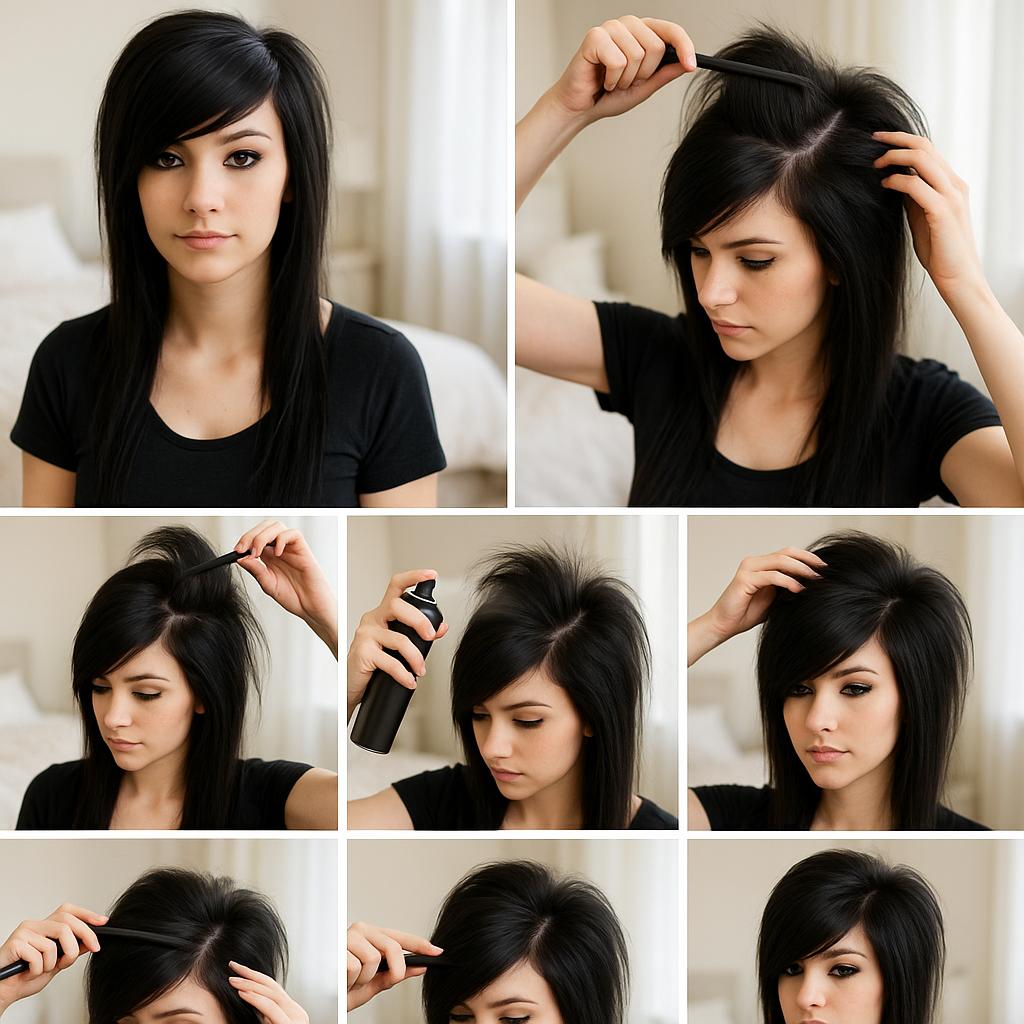 Cabello liso con volumen en la coronilla