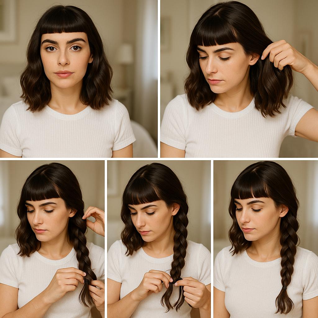 Trenza de lado con ondas naturales