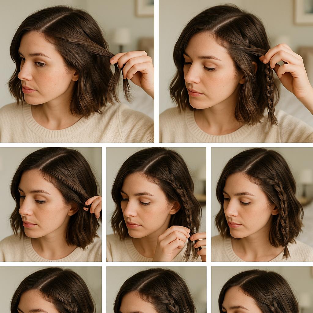 Pequeñas trenzas laterales sueltas