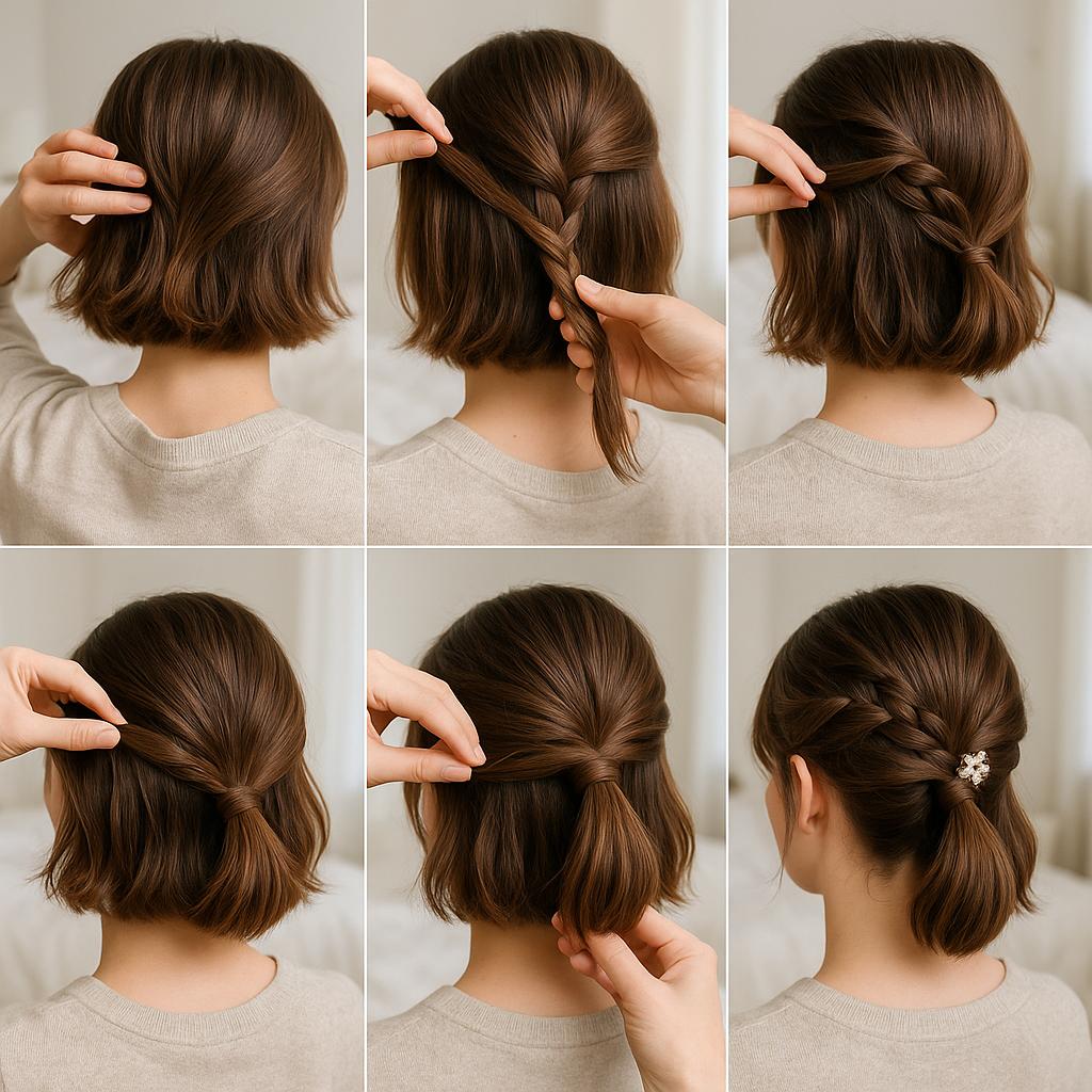 Media cola con trenza y detalles