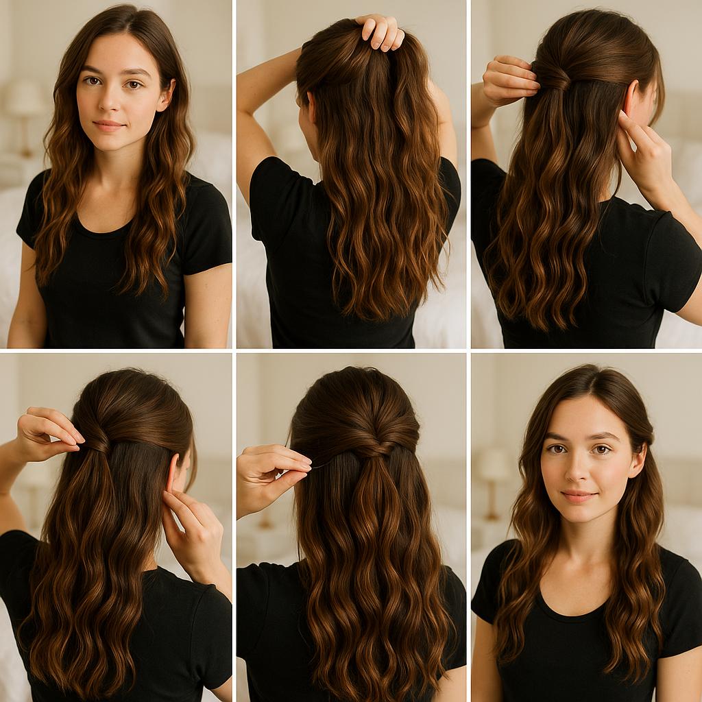 Semi recogido con ondas naturales