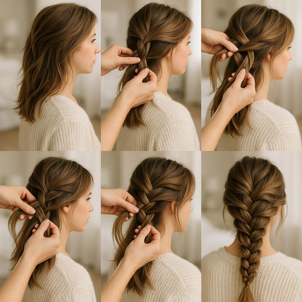 Trenza doble cruzada con textura