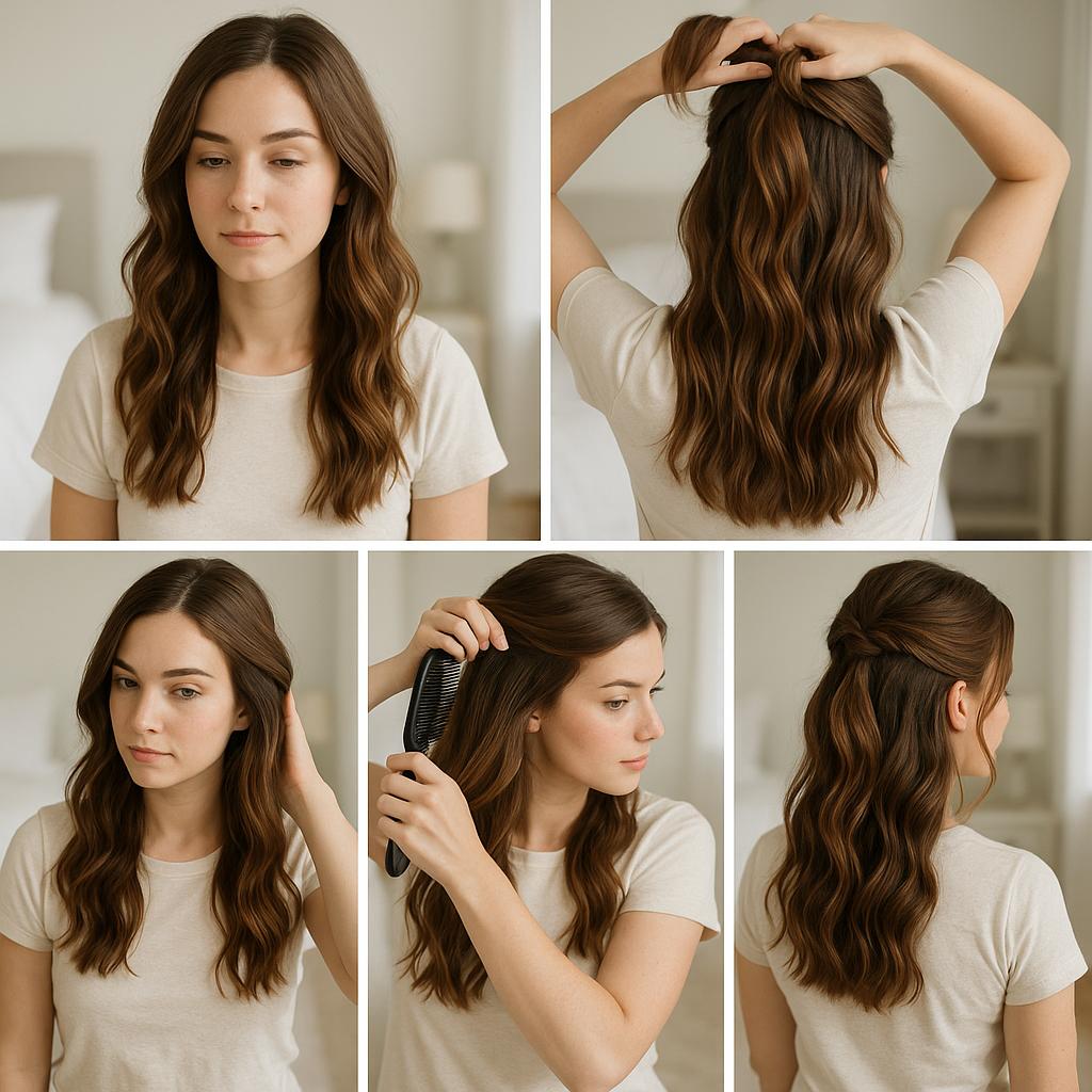 Semi recogido con ondas naturales