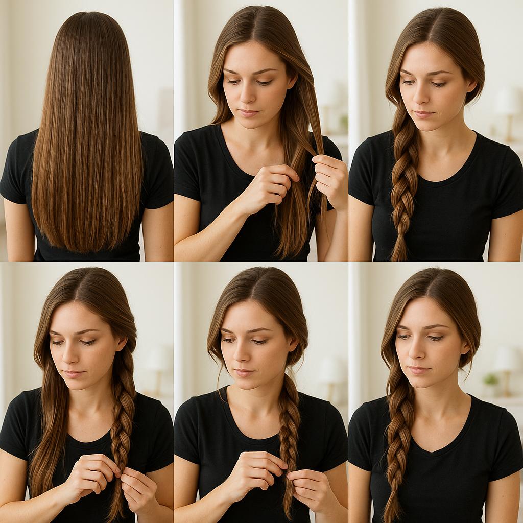 Trenza lateral con mechones sueltos