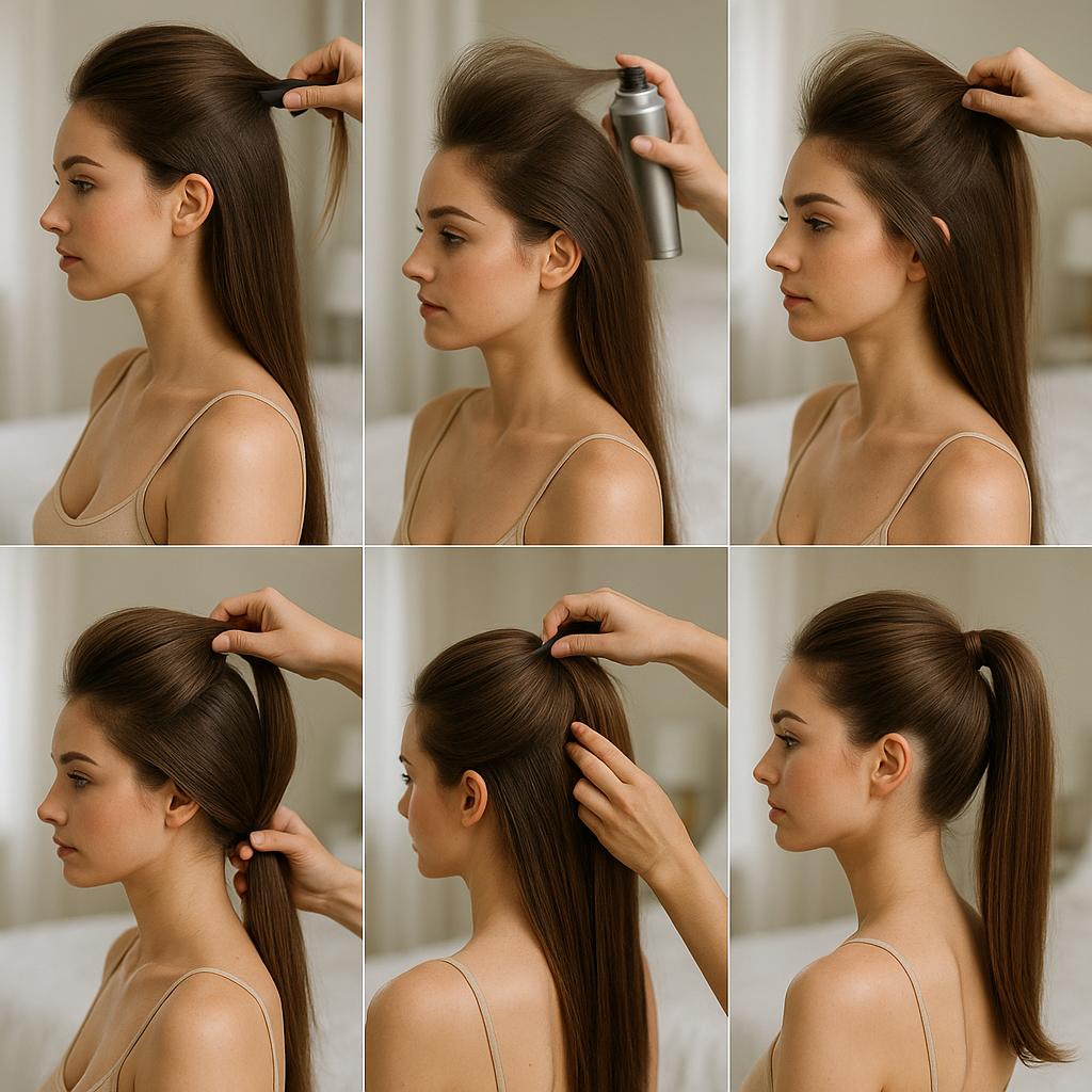 Cola alta pulida con volumen