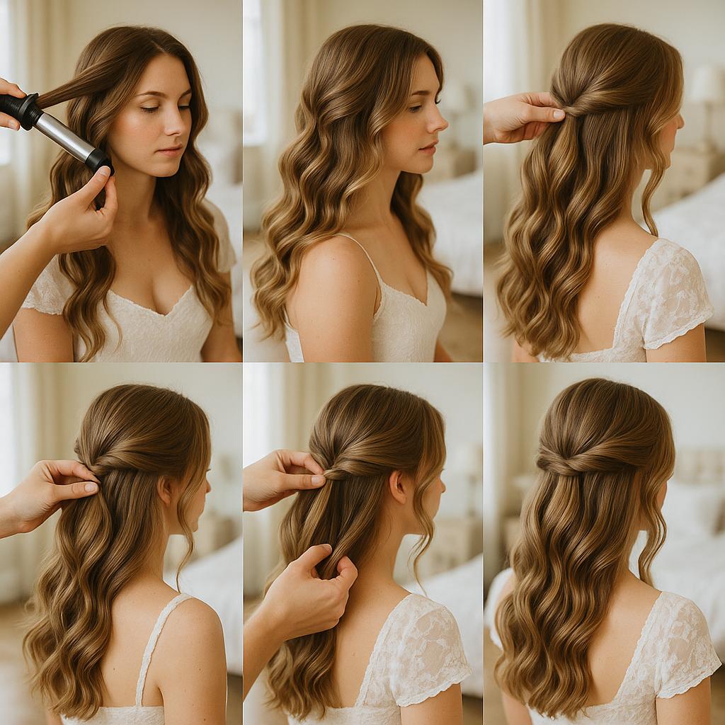 Semi recogido con ondas suaves
