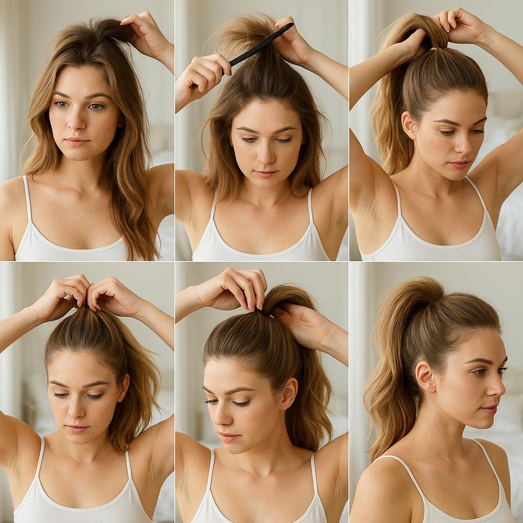 Cola de caballo alta con volumen