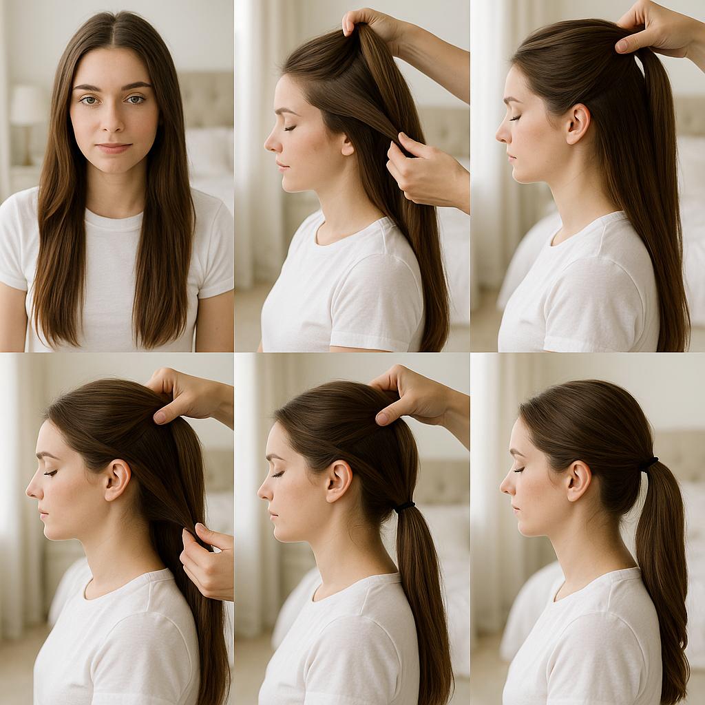 Media cola con trenza lateral