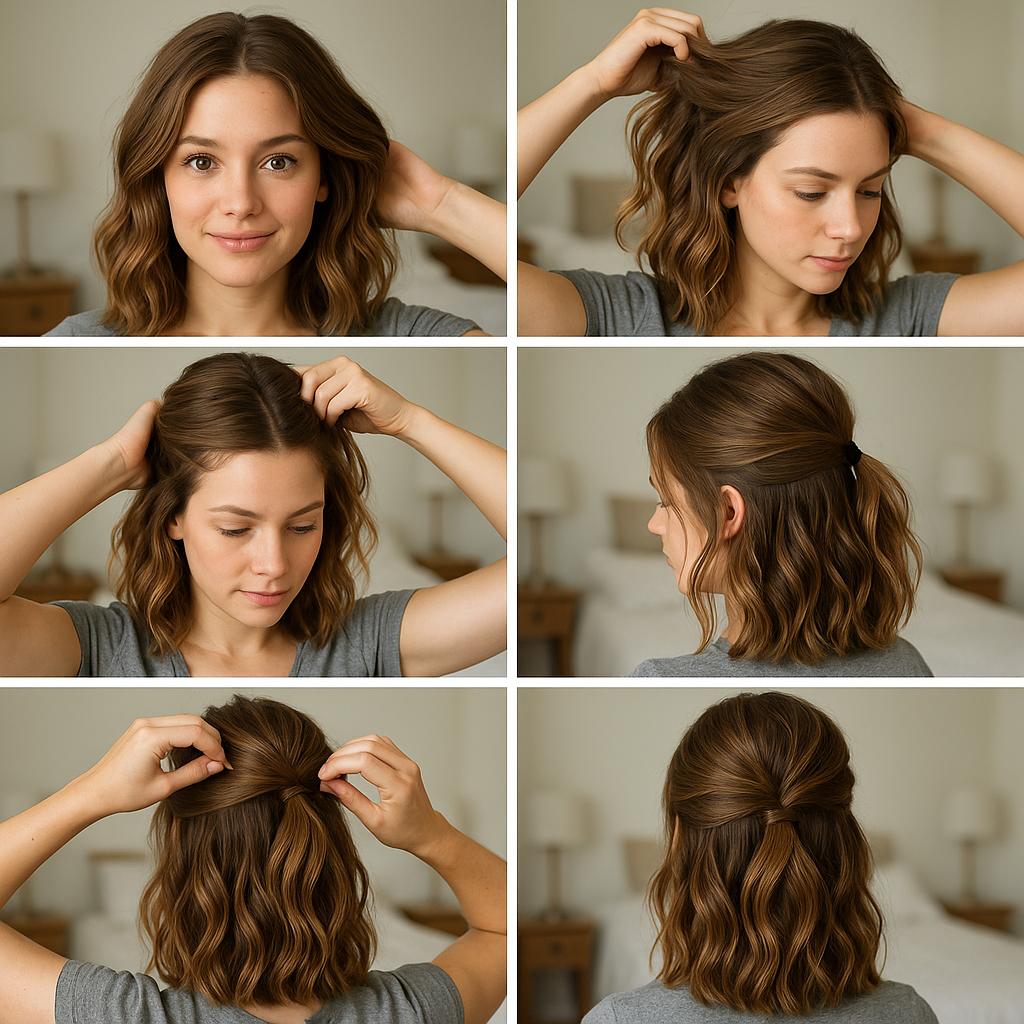 Semi recogido con ondas naturales