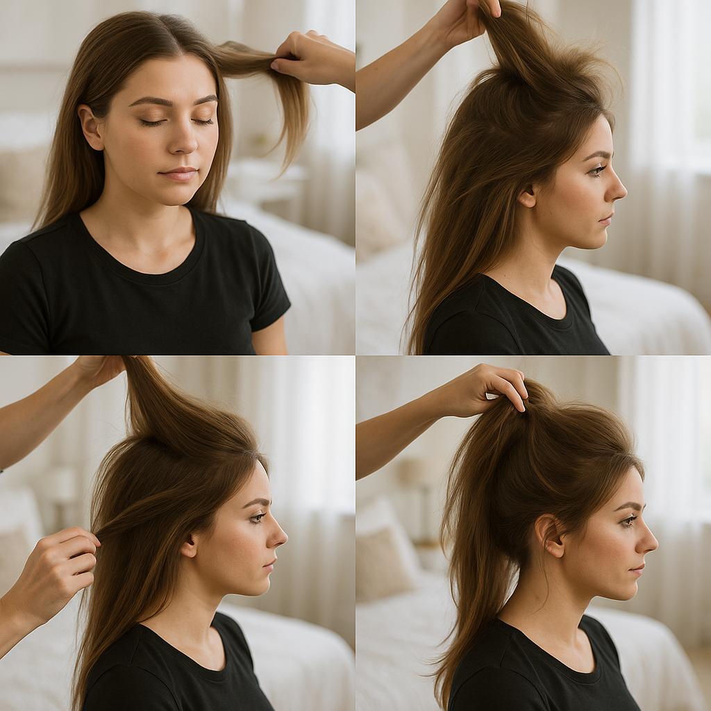 Cola de caballo alta con volumen