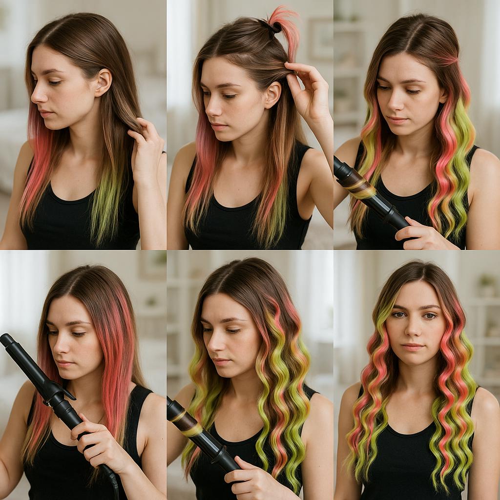Ondas marcadas con colores neón