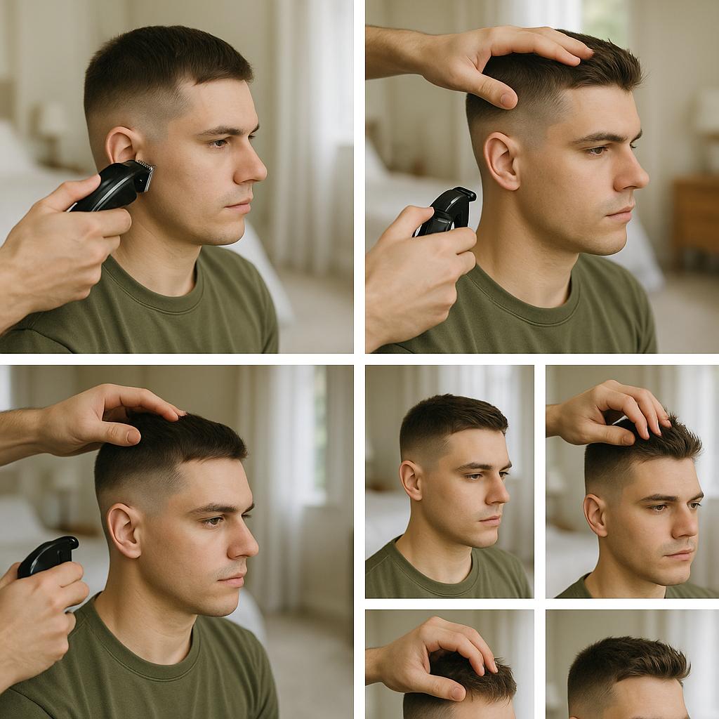 Peinado con degradado alto y textura