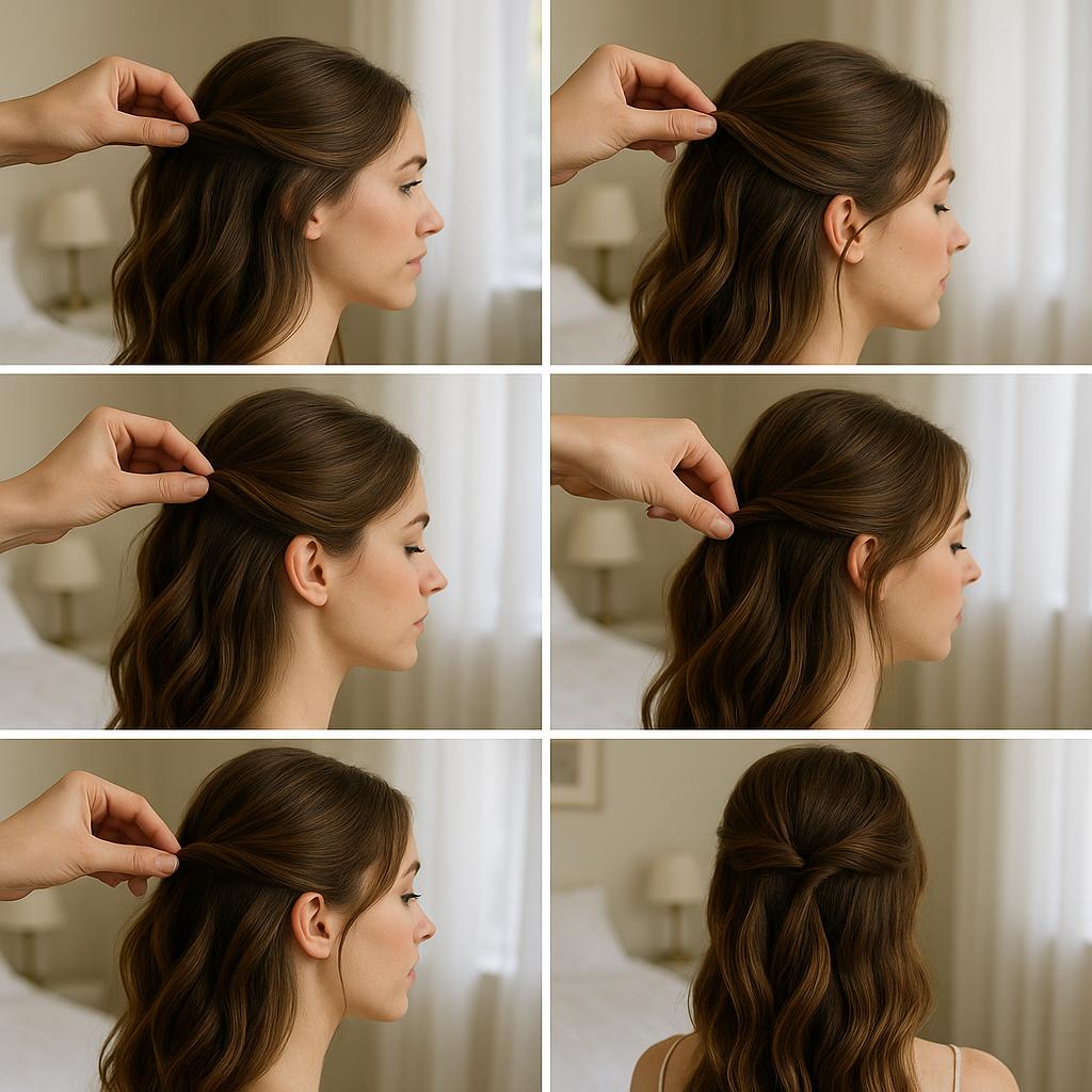 Semi recogido con ondas suaves