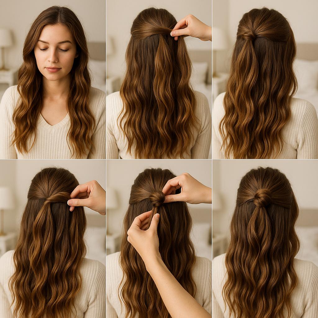 Semi recogido con ondas naturales