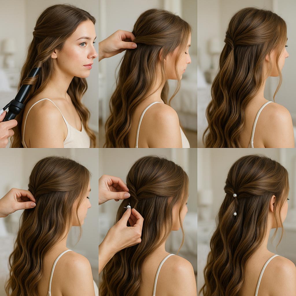 Semi recogido con ondas suaves