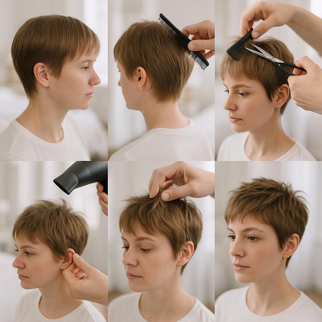 Corte pixie con flequillo despeinado