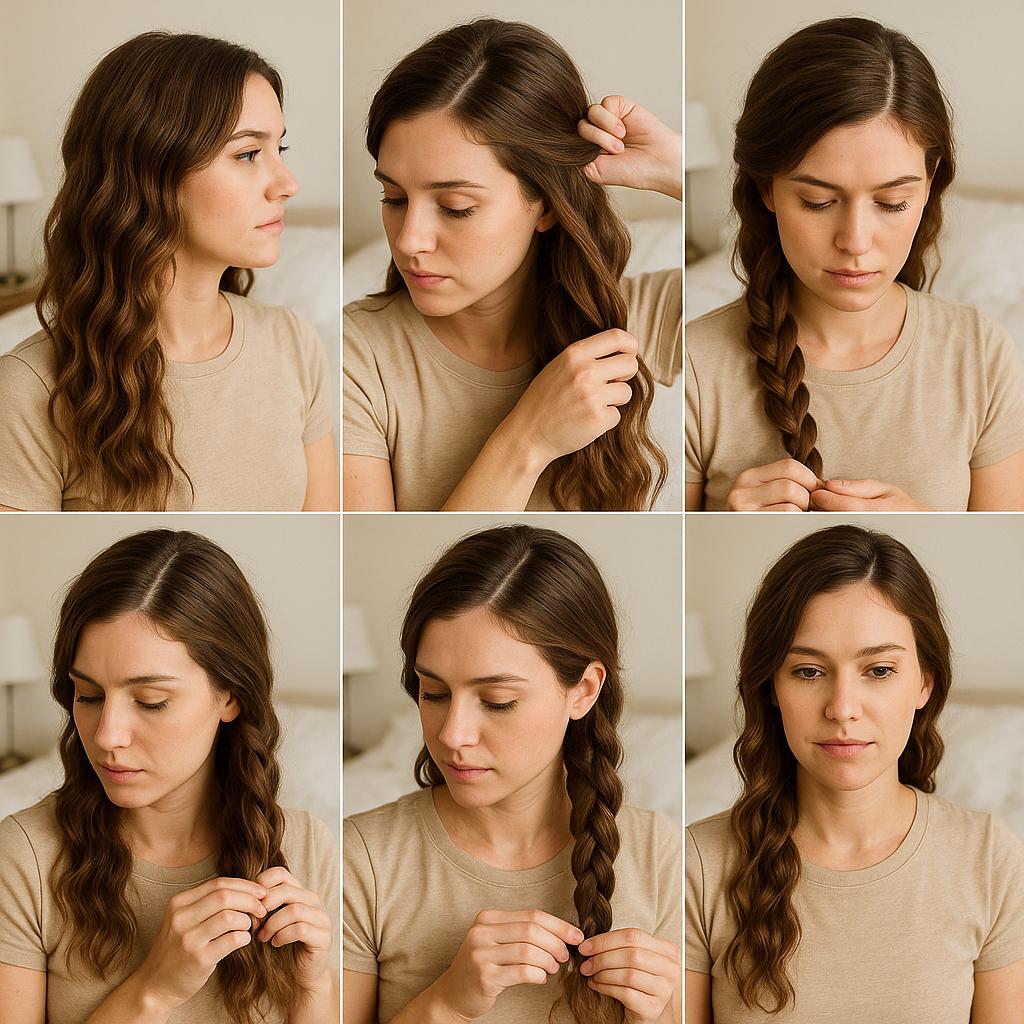 Trenza de lado con ondas naturales