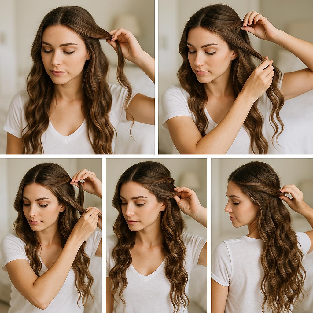 Semi recogido con ondas bohemias