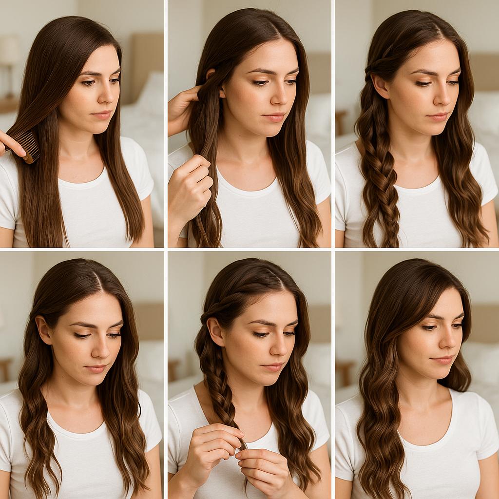 Trenza de lado con ondas naturales