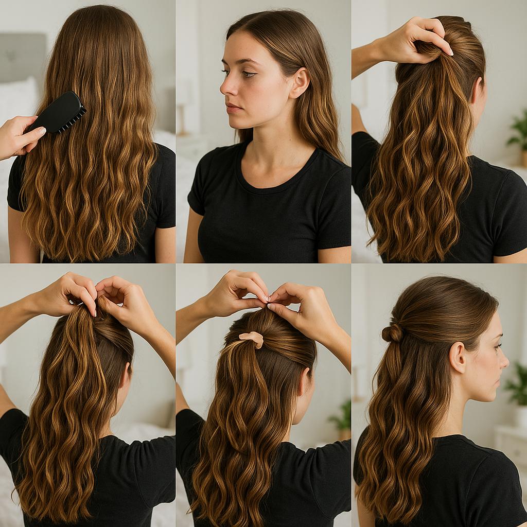 Semi recogido con ondas naturales