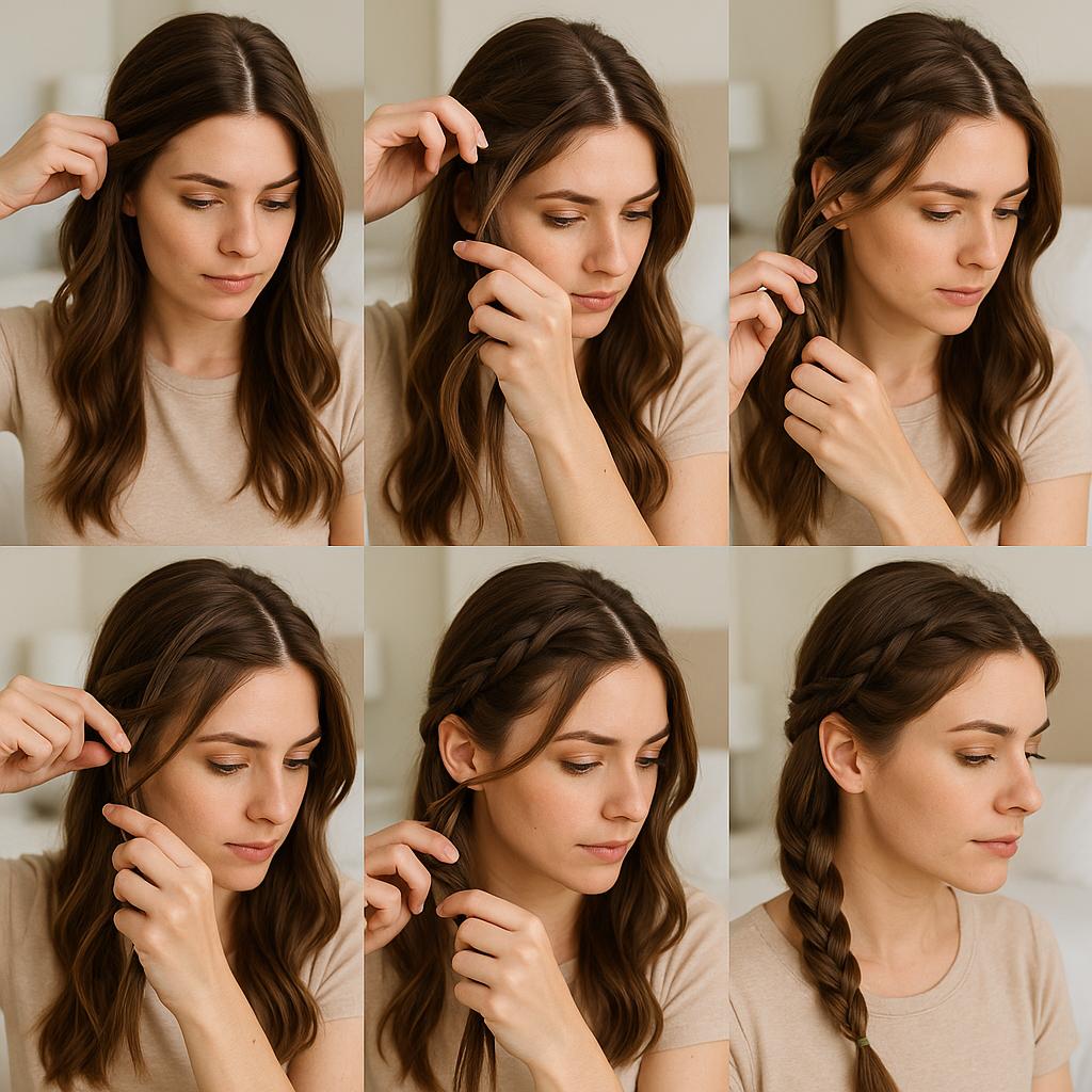 Trenza de raíz con mechones sueltos