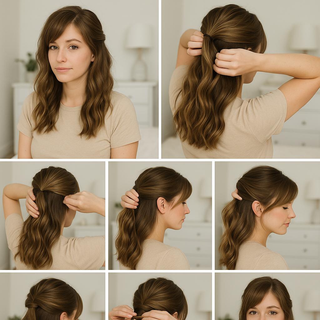 Semi recogido con ondas naturales
