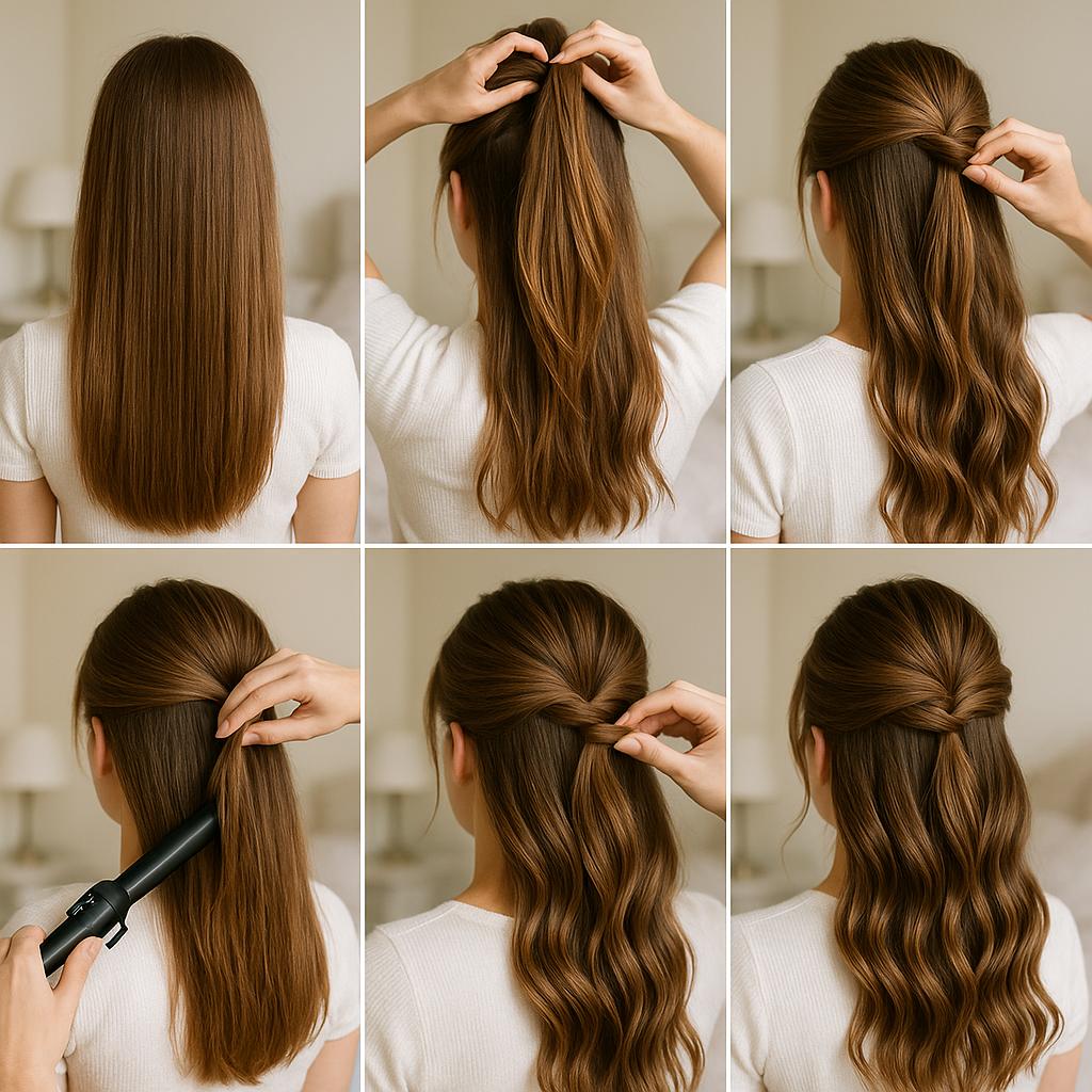 Semi recogido con ondas suaves