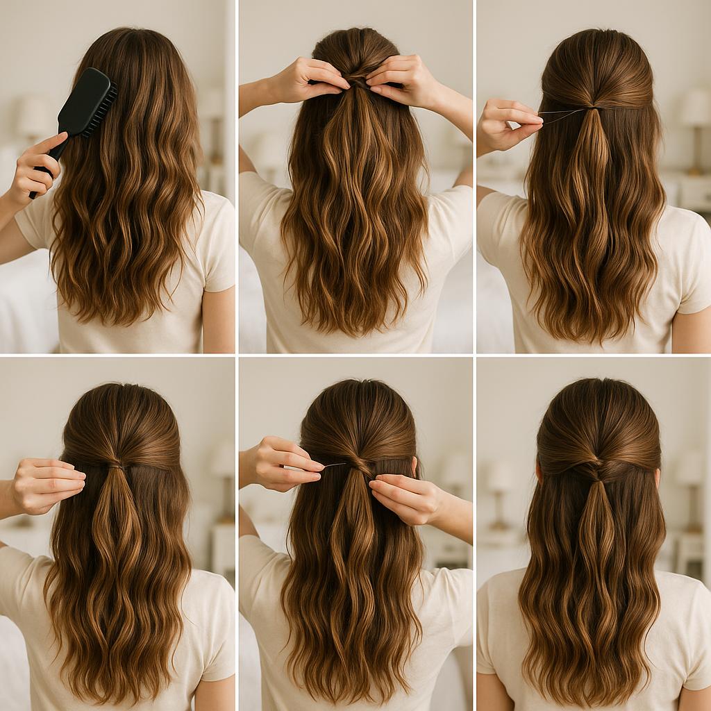 Semi recogido con ondas naturales