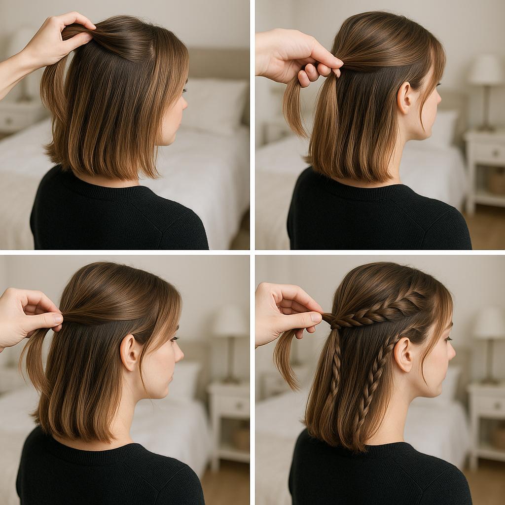 Media cola con detalles en trenzas
