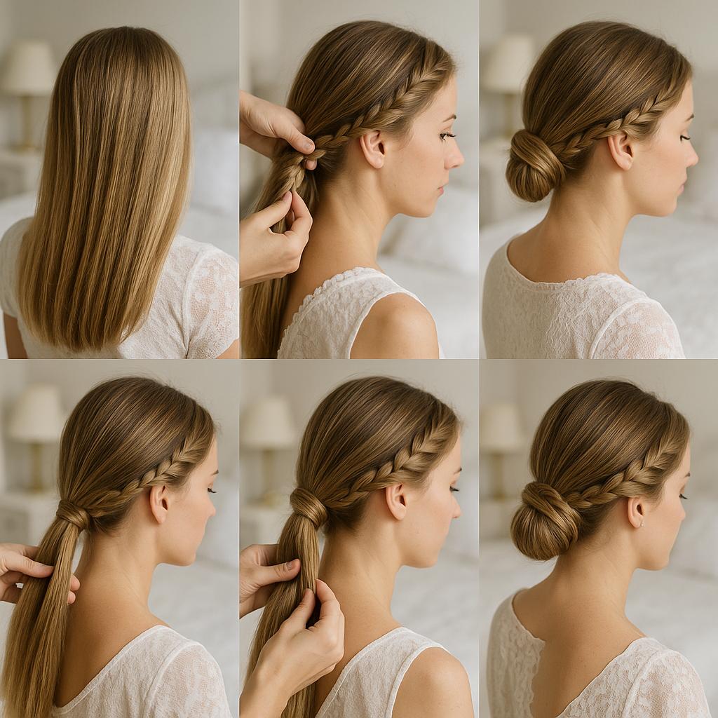 Recogido bajo con trenza lateral