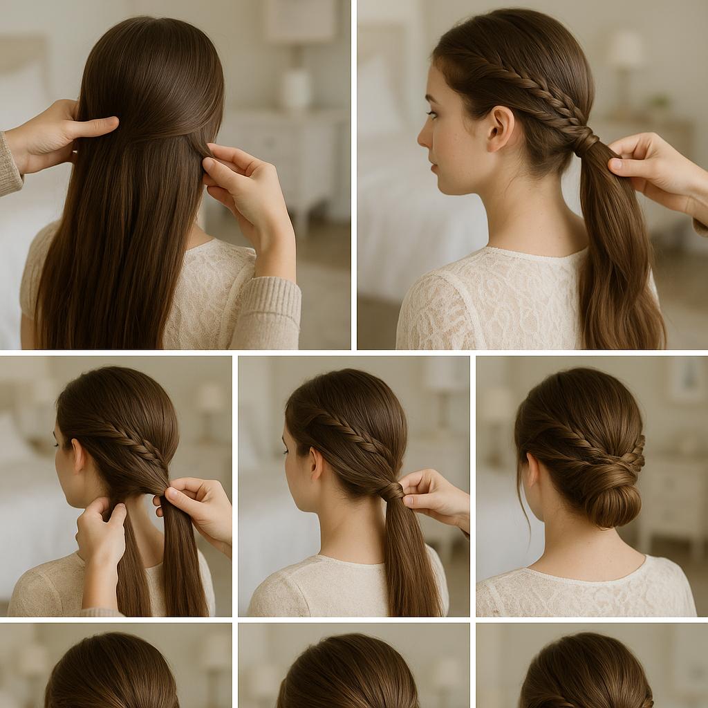 Peinado recogido con trenzas delicadas